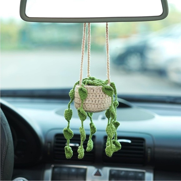 Urban Outfitters Accessories - Handmade Woven Plant Pot Yarn Knit Car Mirror/Wall Hanging Cute Garden Accessory